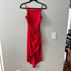 Vtg City Triangles Hot Pink Glitter Asymmetrical Dress XS* Fairycore Whimsical